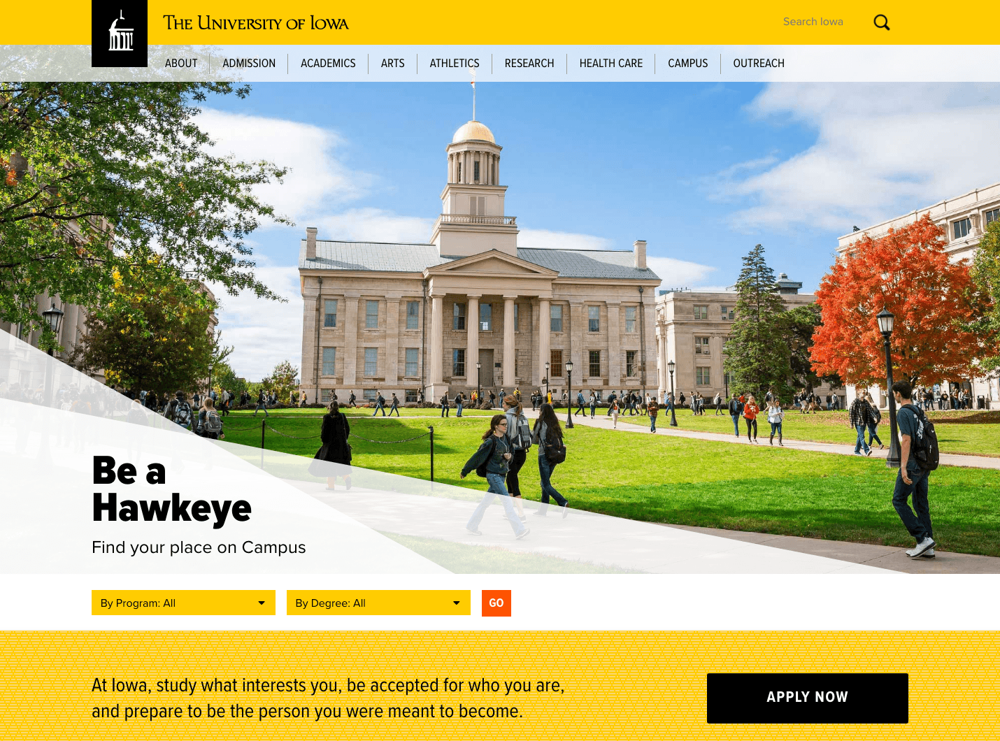 University of Iowa Home Page Redesign Version 1