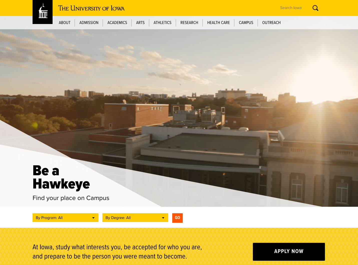 University of Iowa Home Page Redesign Version 3